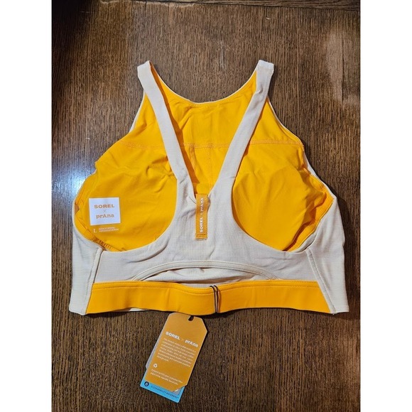 Sorel x Prana Wandering Soul Bralette Womens L Chalk Sports Bra NEW - Picture 2 of 4